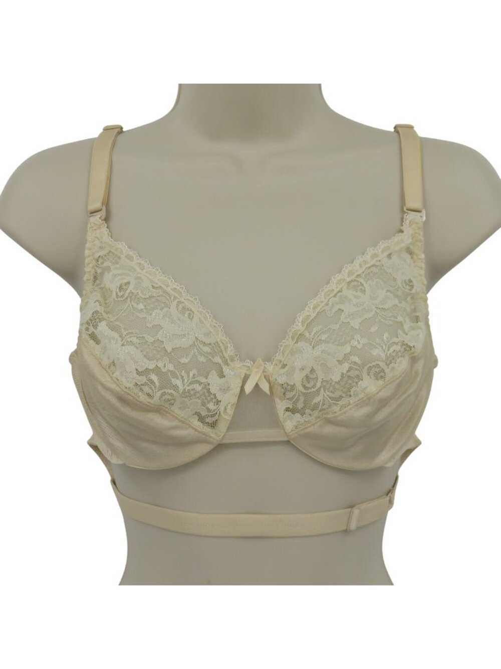 VTG Backless Smoothie 34B Bra Style 164 Cream Flower Floral Lace Unlined Women